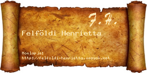 Felföldi Henrietta névjegykártya