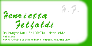 henrietta felfoldi business card